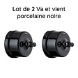 FONTINI - Lot de 2 Interrupteurs Va-et-Vient FONTINI Garby Colonial – Rétro en Porcelaine Noire – Style Vintage, Installation Encastrable-FONTINI - vignette