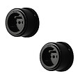 FONTINI - Lot de 2 prises avec terre Garby Colonial – Porcelaine noire  – Design rétro élégant – Installation encastrée-FONTINI - vignette
