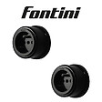 FONTINI - Lot de 2 prises avec terre Garby Colonial – Porcelaine noire  – Design rétro élégant – Installation encastrée-FONTINI - vignette