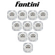 FONTINI - Lot de 10 prises avec terre Garby Colonial – Porcelaine blanche – Design rétro élégant – Installation encastrée-FONTINI - vignette