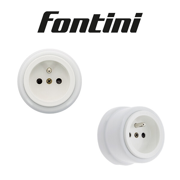 FONTINI - Lot de 2 Prises Garby – Prises Murales Intérieures Plastique Blanc – 16A / 250V – Pose en Saillie – Fabrication Européenne-FONTINI - large
