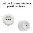 FONTINI - Lot de 2 Prises Garby – Prises Murales Intérieures Plastique Blanc – 16A / 250V – Pose en Saillie – Fabrication Européenne-FONTINI - vignette