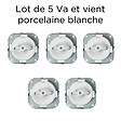 FONTINI - Lot de 5 Interrupteurs Va-et-Vient FONTINI Garby Colonial – Rétro en Porcelaine Blanche – Style Vintage, Installation Encastrable-FONTINI - vignette