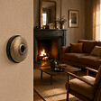 FONTINI - Interrupteur va-et-vient - Gamme Dimbler porcelaine noire - Manette laiton vieilli - Sans passe-câble 250V 10AX - Vintage-FONTINI - vignette