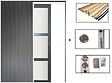 GD MENUISERIES - Porte Coulissante Blakeria Vitrée Gris Anthr H204 x L83 cm, Galandage, kit de finition - vignette