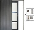 GD MENUISERIES - Porte Coulissante Blakeria Vitrée Gris Anthr H204 x L93 cm, Galandage - vignette