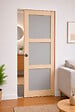 GD MENUISERIES - Porte Coulissante Ayous 3 Panneaux Gris Clair H204 x L73 cm, Galandage - vignette