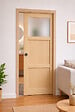 GD MENUISERIES - Porte Coulissante Ayous 2 Panneaux, 1 Vitrage H204 x L73 cm, Galandage, kit finition - vignette