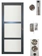 GD MENUISERIES - Porte Coulissante Blakeria Gris Anthr Vitrée H204 x L83 cm, serrure condamnation - vignette