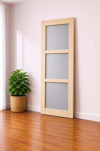 GD MENUISERIES - Porte Coulissante Ayous 3 Panneaux Gris Clair H204 x L73 cm - large