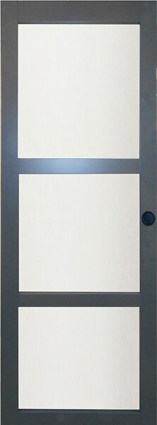 GD MENUISERIES - Porte Coulissante Blakeria Gris Anthr Vitrée H204 x L73 cm, Coquilles Noir - large
