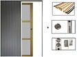 GD MENUISERIES - Porte Coulissante Ayous 3 Panneaux Gris Clair H204 x L83 cm,Galandage, kit finition - vignette