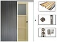 GD MENUISERIES - Porte Coulissante Ayous 2 Panneaux, 1 Vitrage H204 x L83 cm, Galandage, kit finition - vignette