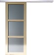 GD MENUISERIES - Porte Coulissante Ayous 3 Panneaux Gris Clair H204 x L73 cm, Rail Alu - vignette