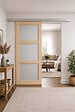GD MENUISERIES - Porte Coulissante Ayous 3 Panneaux Gris Clair H204 x L83 cm, Rail Alu - vignette