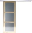 GD MENUISERIES - Porte Coulissante Ayous 3 Panneaux Gris Clair H204 x L83 cm, Rail Alu - vignette