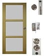 GD MENUISERIES - Porte Coulissante Ayous 3 Panneaux Gris Clair H204 x L73 cm, serrure condamnation - vignette