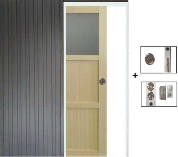 GD MENUISERIES - Porte Coulissante Ayous 2 Panneaux, 1 Vitrage H204 x L83 cm, Galandage - large