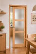 GD MENUISERIES - Porte Coulissante Ayous Vitrée H204 x L83 cm, Galandage, kit finition (coquille et tire doigt) - vignette