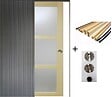 GD MENUISERIES - Porte Coulissante Ayous Vitrée H204 x L83 cm, Galandage, kit finition (coquille et tire doigt) - vignette