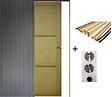 GD MENUISERIES - Porte Coulissante Ayous 3 Panneaux H204 x L93 cm, Galandage, kit finition (coquille et tire doigt) - vignette