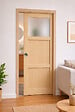 GD MENUISERIES - Porte Coulissante Ayous 2 Panneaux, 1 Vitrage H204 x L73 cm, Galandage, kit finition (coquille et tire doigt) - vignette