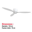 BATILEC - Ventilateur de plafond Soreno avec lampe LED intégrée, diamètre 132cm, modes été/hiver, moteur silencieux 6 vitesses, télécommande-BATILEC - vignette