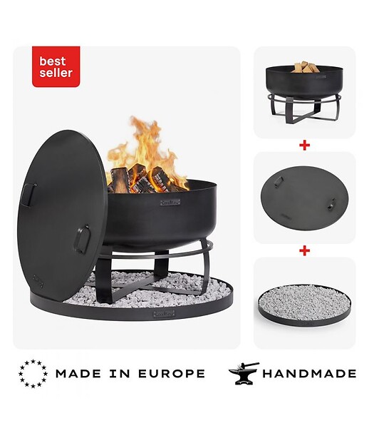 COOK KING - Braséro VIKING XXL 80cm acier profond couvercle CookKing PACK-111562-2 - large
