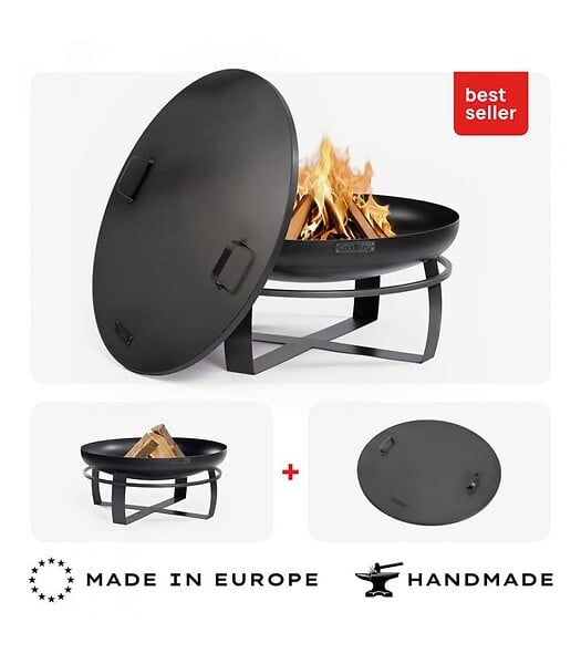 COOK KING - Braséro VIKING 80cm acier robuste couvercle inclus CookKing PACK-111262-1 - large