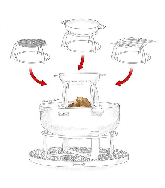 COOK KING - Braséro VIKING XXL 80cm grande capacité grille CookKing PACK-111562-1 - large