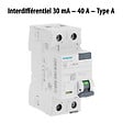 SIEMENS - Lot de 3 interrupteurs différentiels 30 mA – 40A Type A + 40A Type AC – CE / NF - vignette