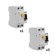 EATON CAPRI - Lot de 4 interrupteurs différentiels 63A – 30 mA – 1 Type A + 3 Type AC - vignette