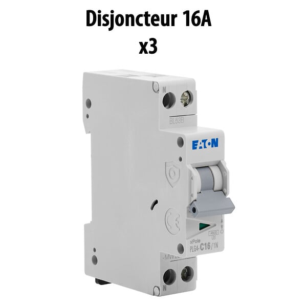EATON CAPRI - Lot de 8 disjoncteurs modulaires Ph+N – 2×10A, 3×16A, 2×20A, 1×32A - large
