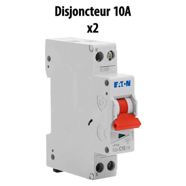 EATON CAPRI - Lot de 6 disjoncteurs modulaires Ph+N – 2×10A, 2×16A, 2×20A - large