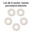 FONTINI - Lot de 5 Plaques Décoratives 1 Poste Garby Colonial – Porcelaine Blanche – Compatible Gammes GARBY, GARBY COLONIAL et DIMBLER – Pose En Saillie ou Encastrable – Finition Haut de Gamme - vignette