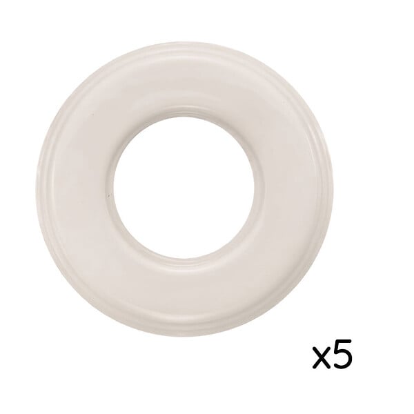 FONTINI - Lot de 5 Plaques Décoratives 1 Poste Garby Colonial – Porcelaine Blanche – Compatible Gammes GARBY, GARBY COLONIAL et DIMBLER – Pose En Saillie ou Encastrable – Finition Haut de Gamme - large