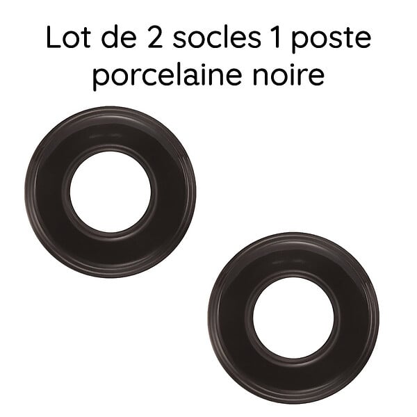 FONTINI - Lot de 2 Plaques Décoratives 1 Poste Garby Colonial – Porcelaine noire – Compatible Gammes GARBY, GARBY COLONIAL et DIMBLER – Pose En Saillie ou Encastrable – Finition Haut de Gamme - large
