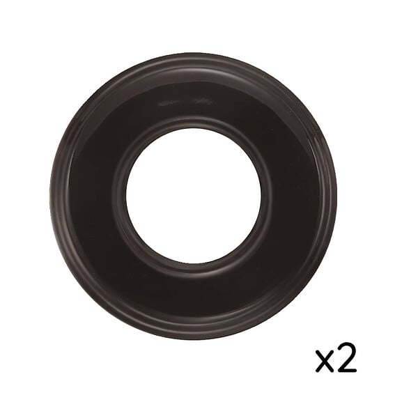 FONTINI - Lot de 2 Plaques Décoratives 1 Poste Garby Colonial – Porcelaine noire – Compatible Gammes GARBY, GARBY COLONIAL et DIMBLER – Pose En Saillie ou Encastrable – Finition Haut de Gamme - large
