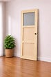 GD MENUISERIES - Porte Coulissante Ayous 2 Panneaux, 1 Vitrage H204 x L73 cm, coquilles, tire doigt - vignette