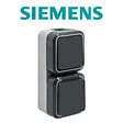 SIEMENS - Interrupteur Va-et-Vient avec Prise 2P+T Étanche Gris IP55 - Pose en Saillie - Résistant et Fiable - vignette
