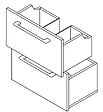 VIF - Set 2 tiroirs U de salle de bain MDF - Blanc - l50xP45xP18cm - vignette