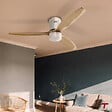 THOMSON - Ventilateur de plafond avec lumière THOMSON OLIA avec pales en bois certifié FSC, diamètre de 132 cm et télécommande incluse - vignette