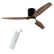 THOMSON - Ventilateur de plafond avec lumière THOMSON NERO avec pales en bois certifié FSC, diamètre de 132 cm et télécommande incluse - vignette