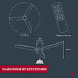 THOMSON - Ventilateur de plafond avec lumière THOMSON NERO avec pales en bois certifié FSC, diamètre de 132 cm et télécommande incluse - vignette