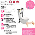 JACOB DELAFON - Pack WC suspendu sans bride Rodin+ avec abattant + bâti support + plaque blanche + tabouret bois - vignette