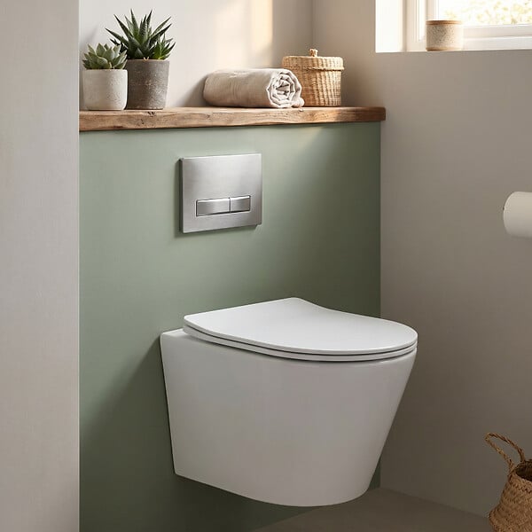 SWISS AQUA TECHNOLOGIES - Swiss Aqua Technologies WC suspendu Infinitio sans bride et fixations invisibles + abattant frein de chute (SATINF010RREXP) - large