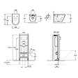 JACOB DELAFON - Pack WC suspendu sans bride Rodin+ avec abattant + bâti support + plaque blanche - vignette