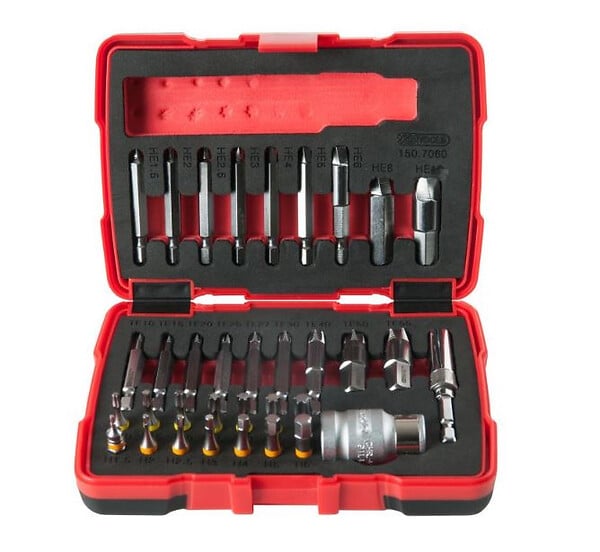 KS TOOLS - Coffret d'embouts d'extraction pour vis TORX® et 6 pans, 34 pcs  - KS TOOLS - 150.7060 - large