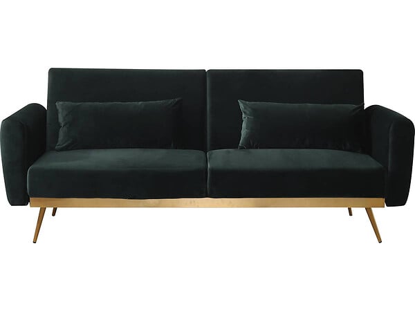 HABITAT ET JARDIN - Canapé Clic Clac en velours "Donia" - 203 x 81 x 83 cm - 3 places - Vert foncé - large