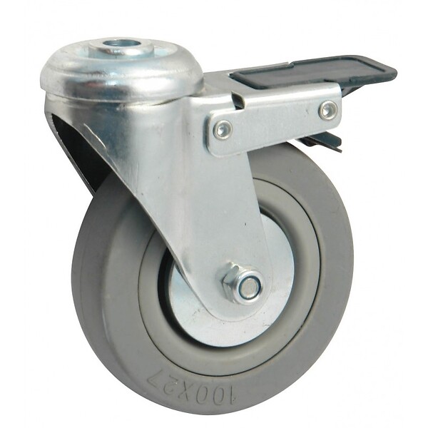 AVL - Roulette Å“il trou pivotant à  frein diamètre 50mm en caoutchouc gris - AVL - 550950H - large